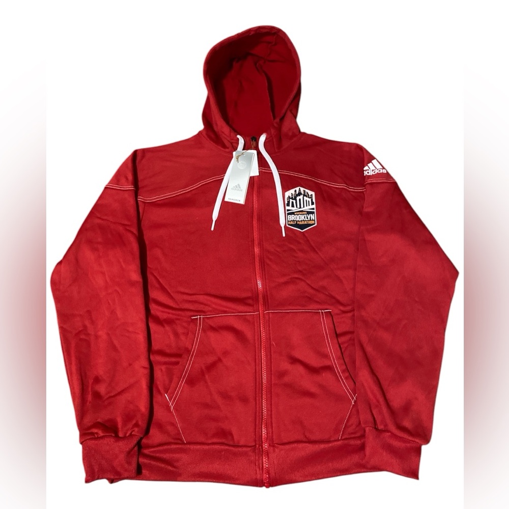 NWT Adidas Women Stadium Sustainability Zip Up Hoodie NYC BROOKLYN HALF MARATHON